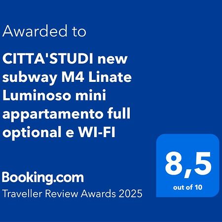 Citta Studi M4 Subway Linate, City Center 10 Min, Luminoso Appartamento Full Optional Wi-Fi Milan Exterior photo